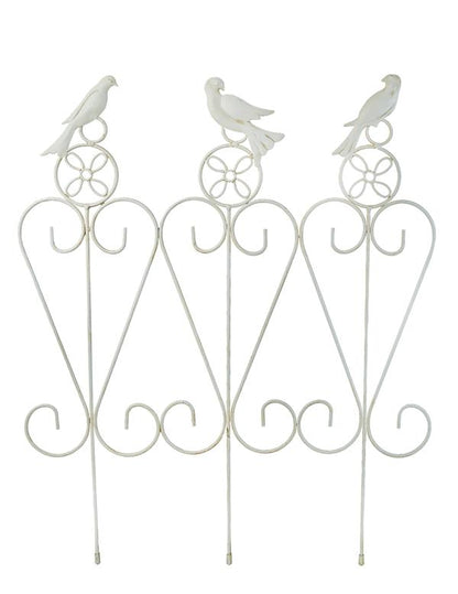 French White Songbird Garden Rail 29664