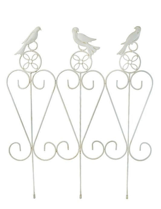 French White Songbird Garden Rail 29664