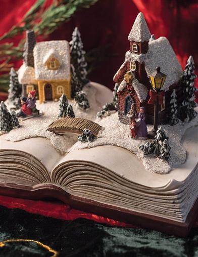 Snow Village Music Box 29871 Plays 'Jingle Bells' 'We Wish You A Merry Christmas'