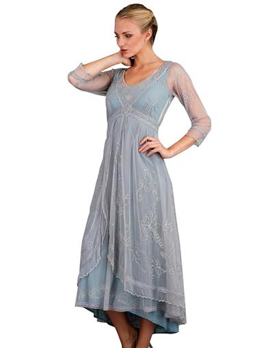 Tea Party Garden Dress (dusk Blue) 30577 by Victorian Trading Co