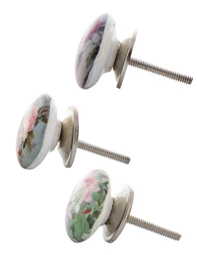 English Roses Knobs (set Of 3) 30620 by Victorian Trading Co