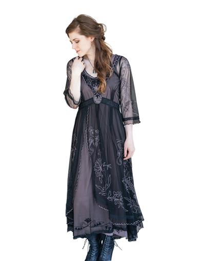 Tea Party Garden Dress Black Size Large 30697 Victorian Trading