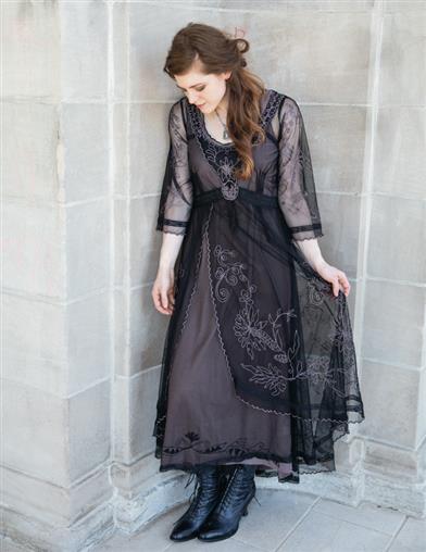 Tea Party Garden Dress Black Size Large 30697 Victorian Trading