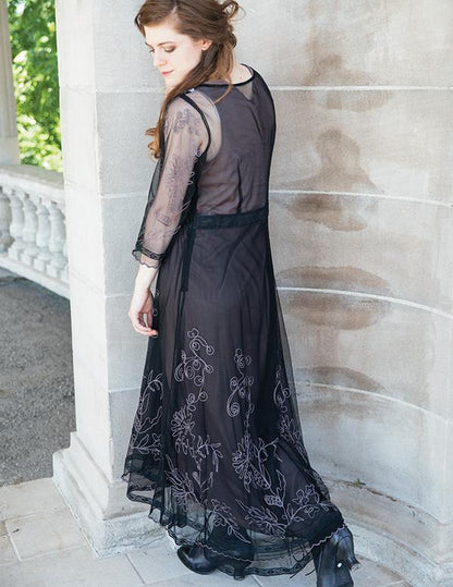 Tea Party Garden Dress Black Size Large 30697 Victorian Trading