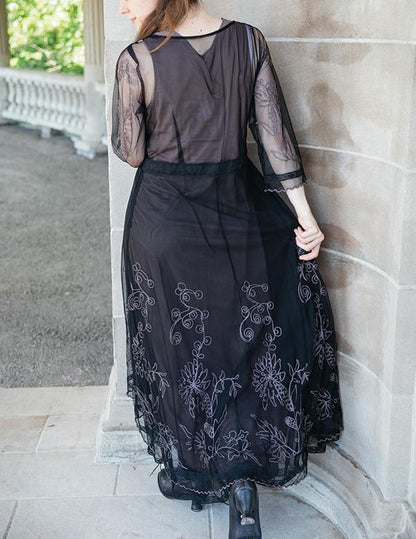 Tea Party Garden Dress Black Size Large 30697 Victorian Trading