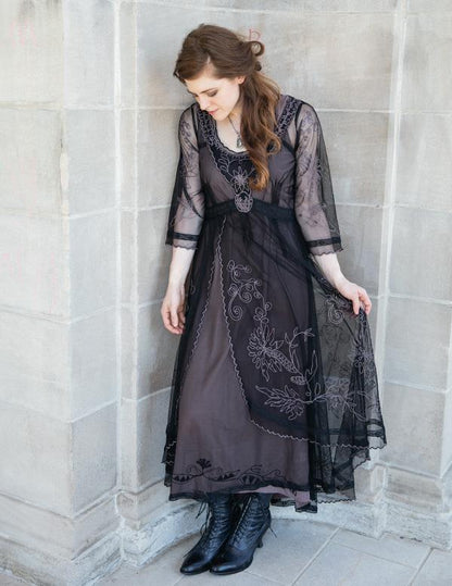 Tea Party Garden Dress Black Size Large 30697 Victorian Trading