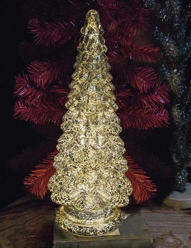 Lit Mercury Glass Christmas Tree 30790