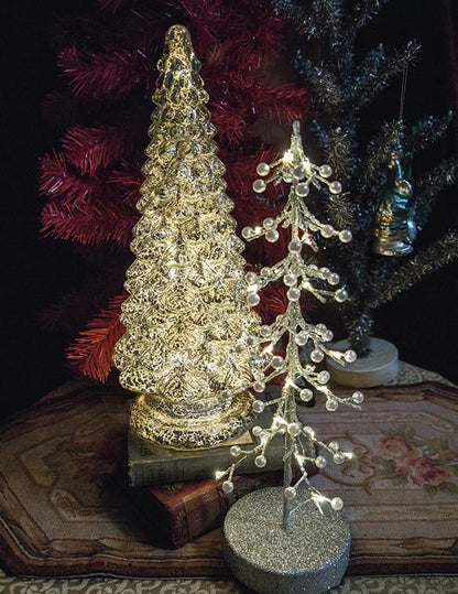 Lit Mercury Glass Christmas Tree 30790