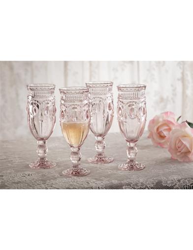 Rosebud Champagne Flutes (set Of 4) 31975 Victorian Trading Co
