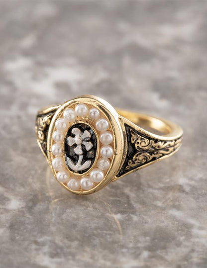 Forget-me-not Mourning Ring 32244