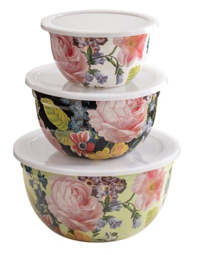 Cabbage Rose Mixing Bowls (set Of 3) 32266