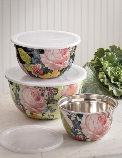 Cabbage Rose Mixing Bowls (set Of 3) 32266