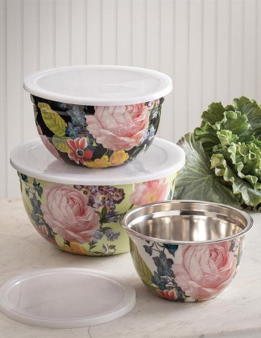 Cabbage Rose Mixing Bowls (set Of 3) 32266
