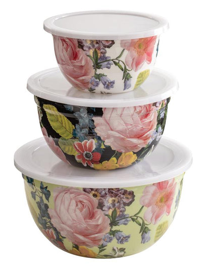 Cabbage Rose Mixing Bowls (set Of 3) 32266