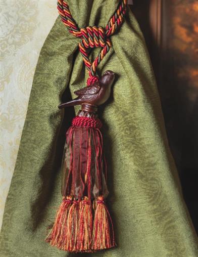 Burgundy Songbird Tassel 32367 by Victorian Trading Co