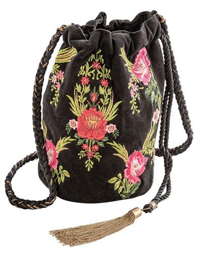 Embroidered Garden Bucket Bag 32432 by Victorian Trading Co