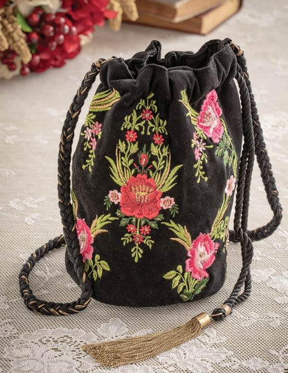 Embroidered Garden Bucket Bag 32432 by Victorian Trading Co