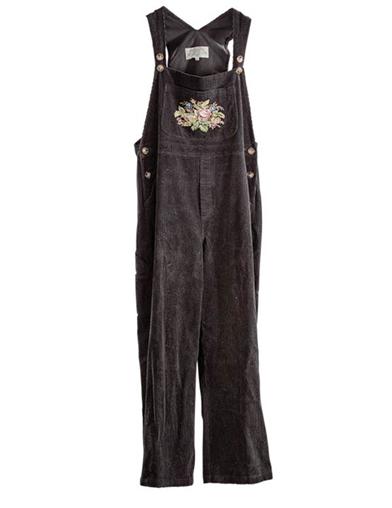 Nadia's Needlepoint Tapestry Corduroy Overalls 32483 by Victorian Trading Co
