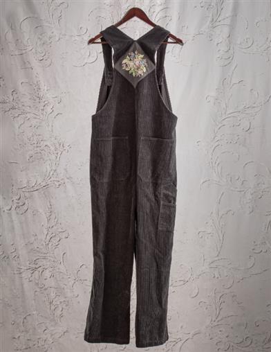 Nadia's Needlepoint Tapestry Corduroy Overalls 32483 by Victorian Trading Co