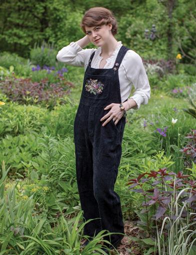 Nadia's Needlepoint Tapestry Corduroy Overalls 32483 by Victorian Trading Co