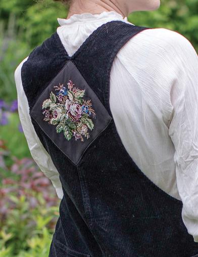 Nadia's Needlepoint Tapestry Corduroy Overalls 32483 by Victorian Trading Co