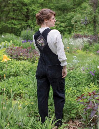 Nadia's Needlepoint Tapestry Corduroy Overalls 32483 by Victorian Trading Co