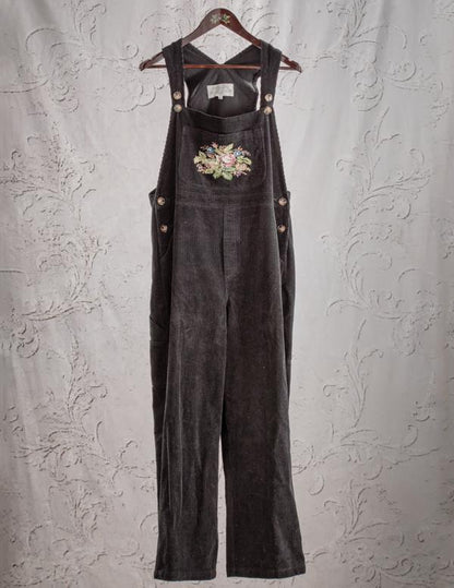 Nadia's Needlepoint Tapestry Corduroy Overalls 32483 by Victorian Trading Co