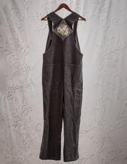 Nadia's Needlepoint Tapestry Corduroy Overalls 32483 by Victorian Trading Co