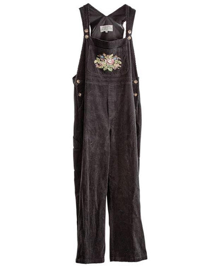 Nadia's Needlepoint Tapestry Corduroy Overalls 32483 by Victorian Trading Co