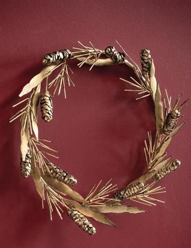 Gilded Pine Cone Wreath 32741