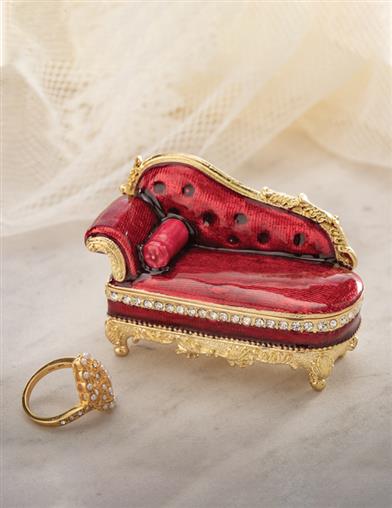 Scarlet Sofa Trinket Box 32866 by Victorian Trading Co