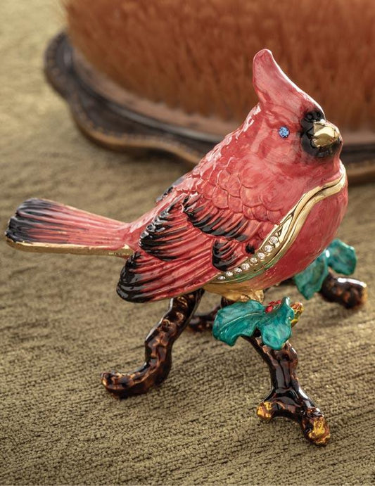 Colourful Cardinal Trinket Box 32867 by Victorian Trading Co