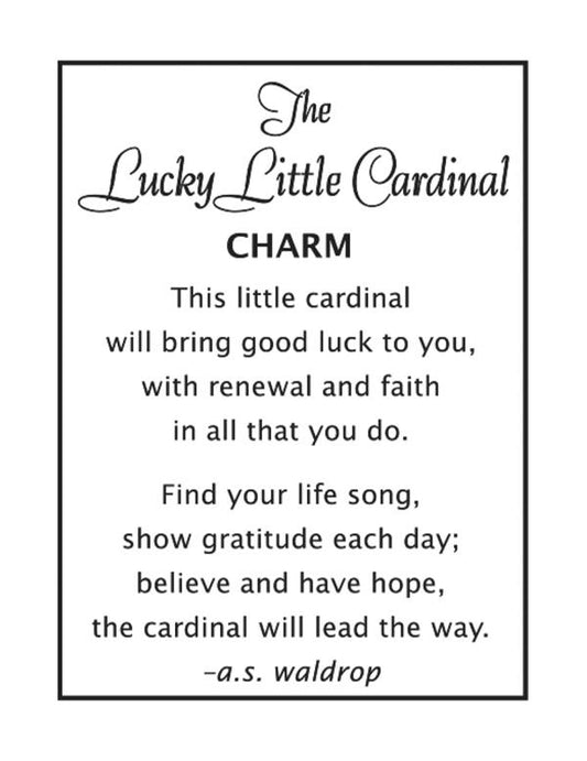 Ganz "The Lucky Little Cardinal" Charm Figurine Token + Poem Card