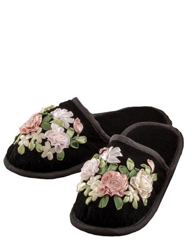 Embroidered Beauty Velvet Slippers 33086