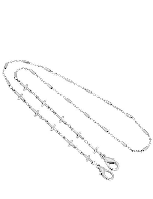 Silvery Crosses Face Mask Chain 33245