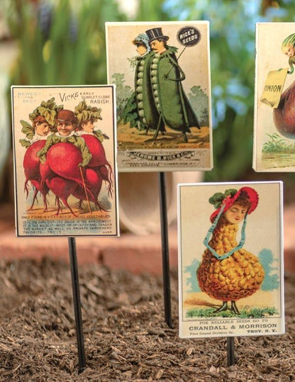 Anthropomorphic Vintage Veggie Stakes 33278 by Victorian Trading Co