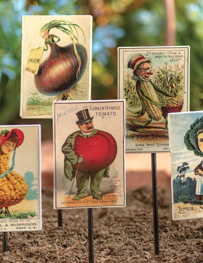 Anthropomorphic Vintage Veggie Stakes 33278 by Victorian Trading Co