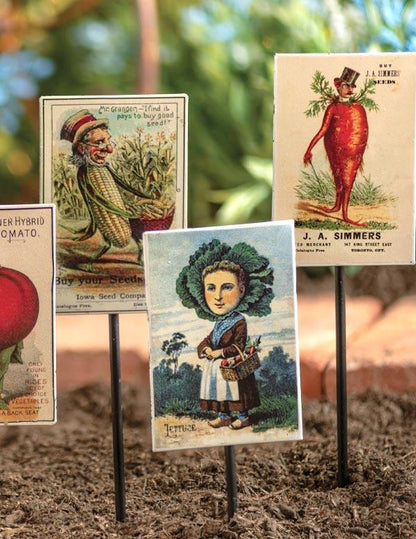 Anthropomorphic Vintage Veggie Stakes 33278 by Victorian Trading Co