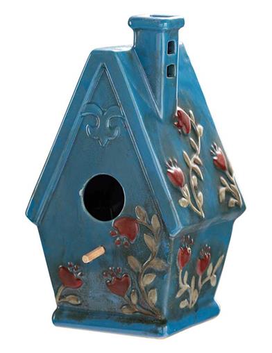 Majolica Blue Birdhouse 33310