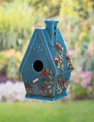 Majolica Blue Birdhouse 33310