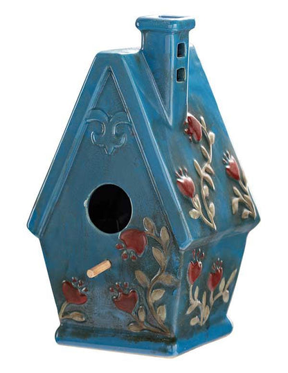 Majolica Blue Birdhouse 33310
