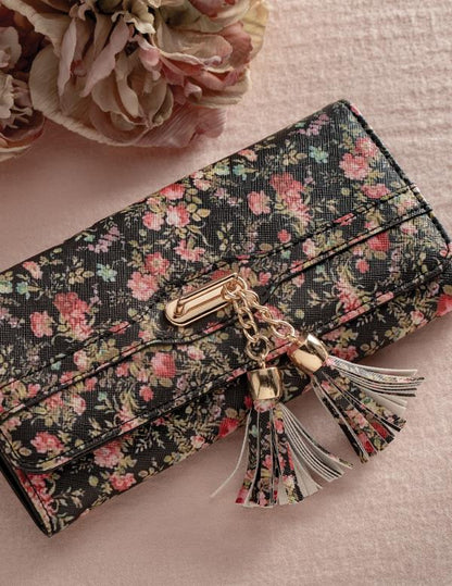 Bountiful Bouquet Wallet - Black 33365 by Victorian Trading Co
