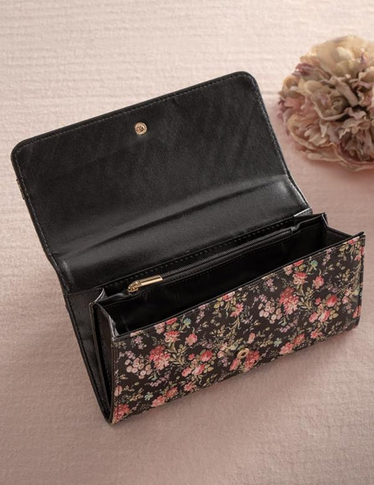 Bountiful Bouquet Wallet - Black 33365 by Victorian Trading Co