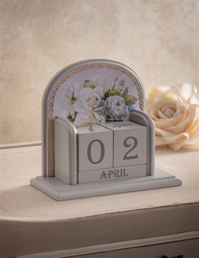 Winchester White Roses Perpetual Calendar 33395
