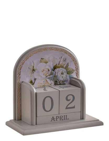 Winchester White Roses Perpetual Calendar 33395