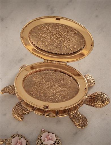 14k Gold Dipped Locket Turtle 33430