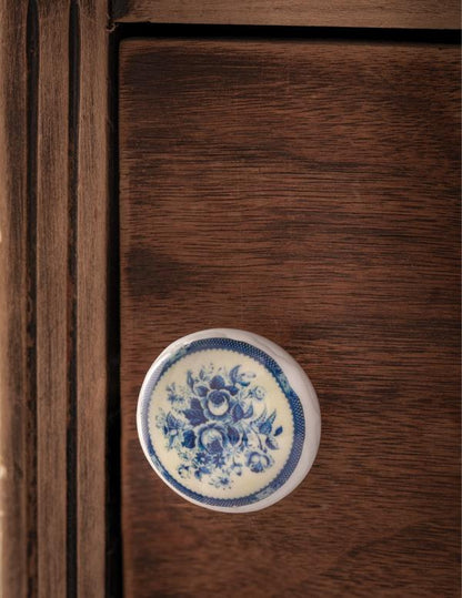Delft Blue Floral Drawer Pulls (set Of 2) 33468 by Victorian Trading Co