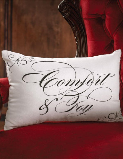 Spencerian Comfort And Joy Pillow 33537 by Victorian Trading Co