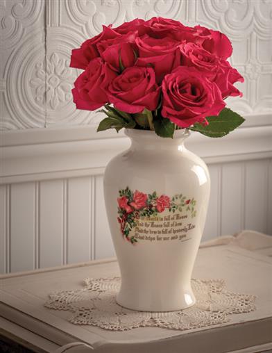 Roses' Dew Friendship Vase 33547 by Victorian Trading Co