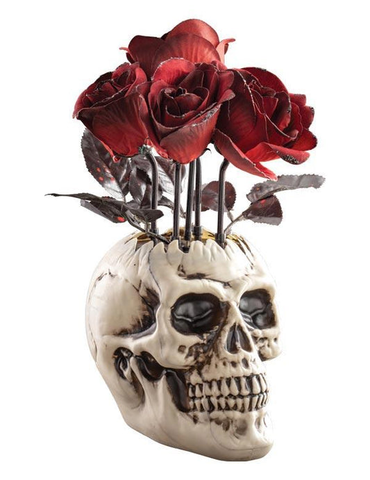 The Reaper's Roses Animated Skull Vase 33647 by Victorian Trading Co
